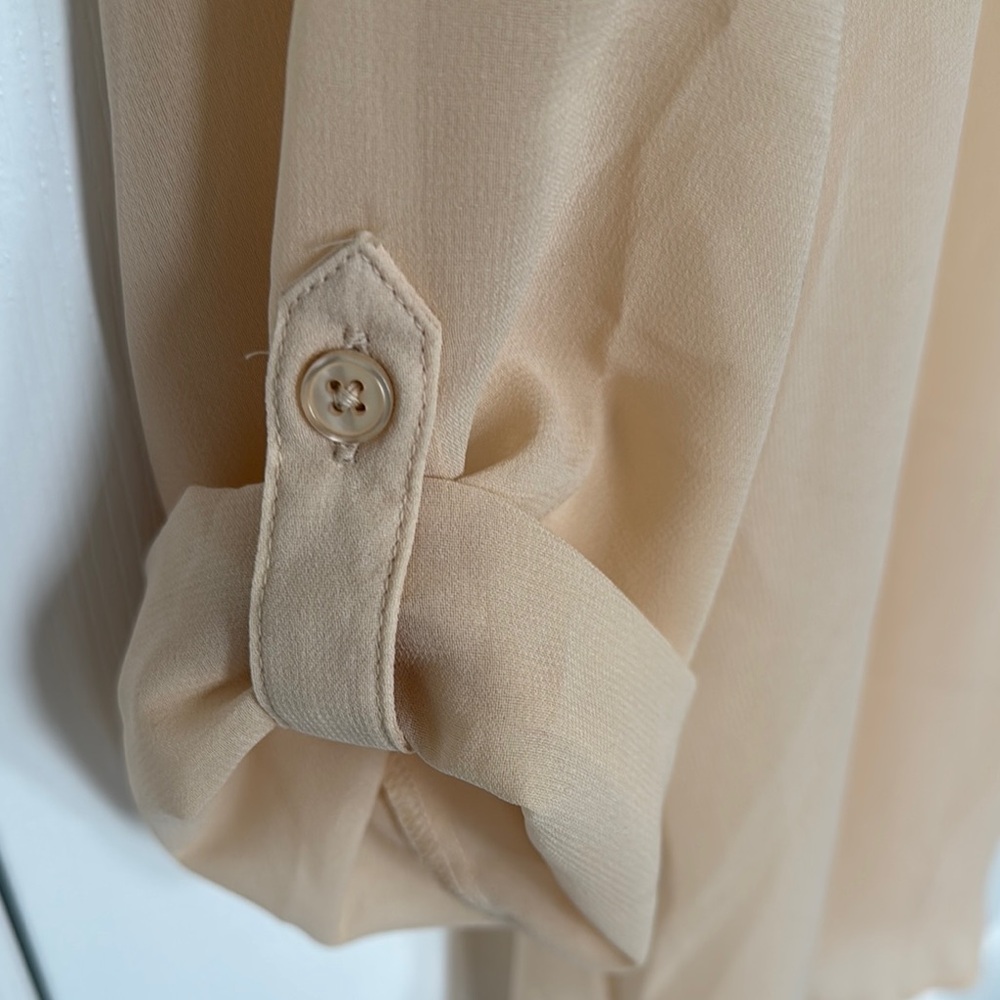 Vero Moda Tan 3/4 Sleeve Tie Front Blouse - Picture 3 of 6